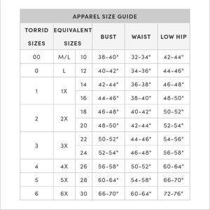Torrid size chart